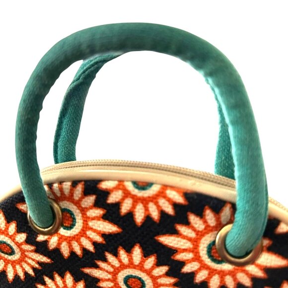 Spartina 449 Cosmetic Makeup Bag Small Tote Floral Zipper Compartments R… - Picture 10 of 12